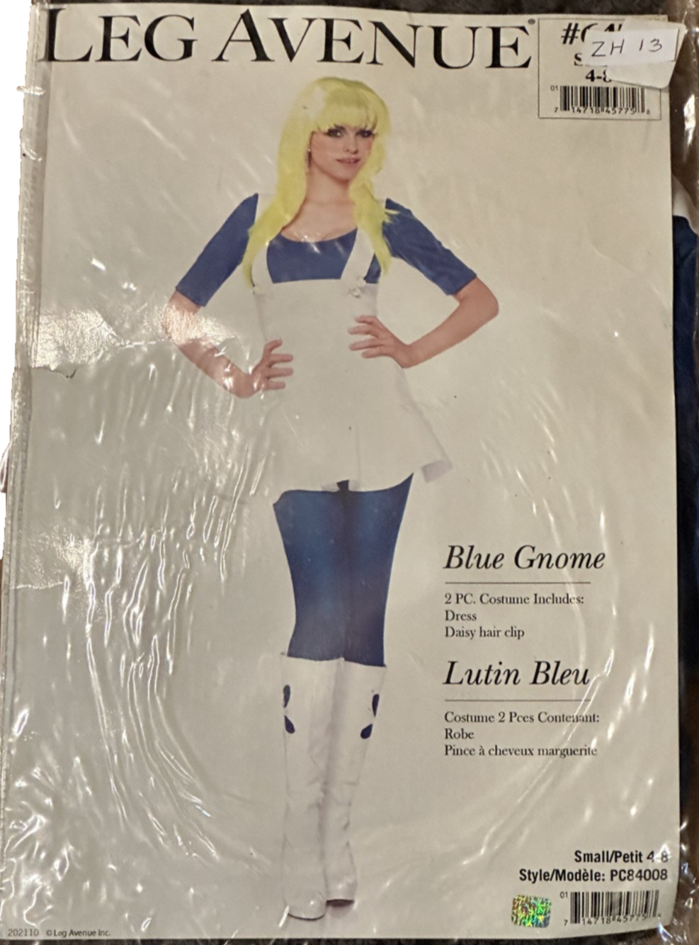 Leg Avenue Blue Gnome Costume Womens 2 Pc Halloween Size: SM